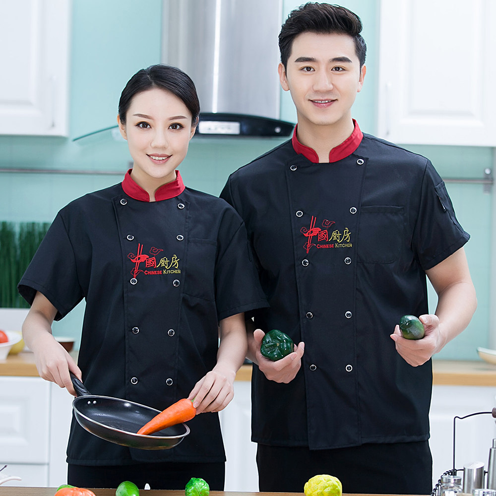 厨师服短袖工作服厨房餐饮饭店夏季烘焙店食堂员工服装透气吸汗男