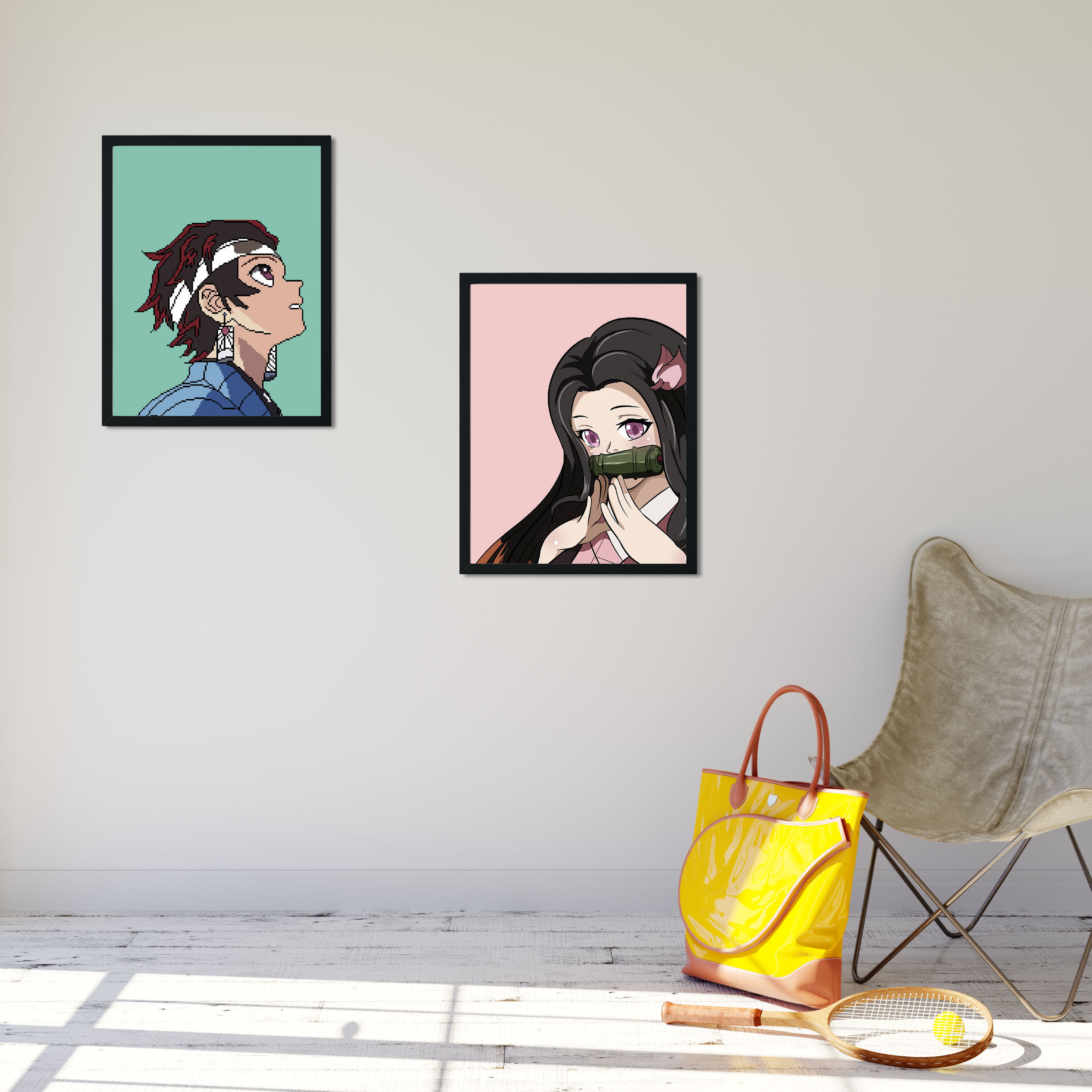 鬼灭之刃挂画海报周边二次元壁纸炭治郎祢豆子现代装饰画