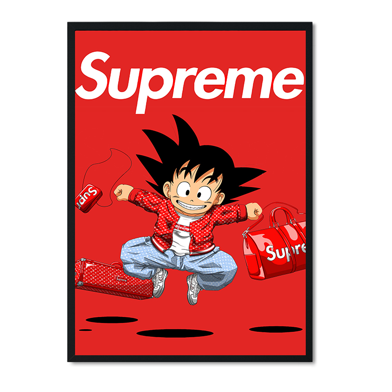 supreme潮牌装饰画海贼王七龙珠个性卧室客厅挂画服装店现代装饰画