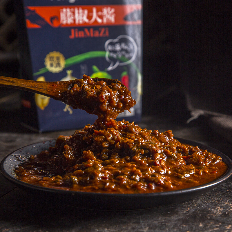 幺麻子料哆哆红汤藤椒大酱 四川特产拌饭酱拌面酱藤椒