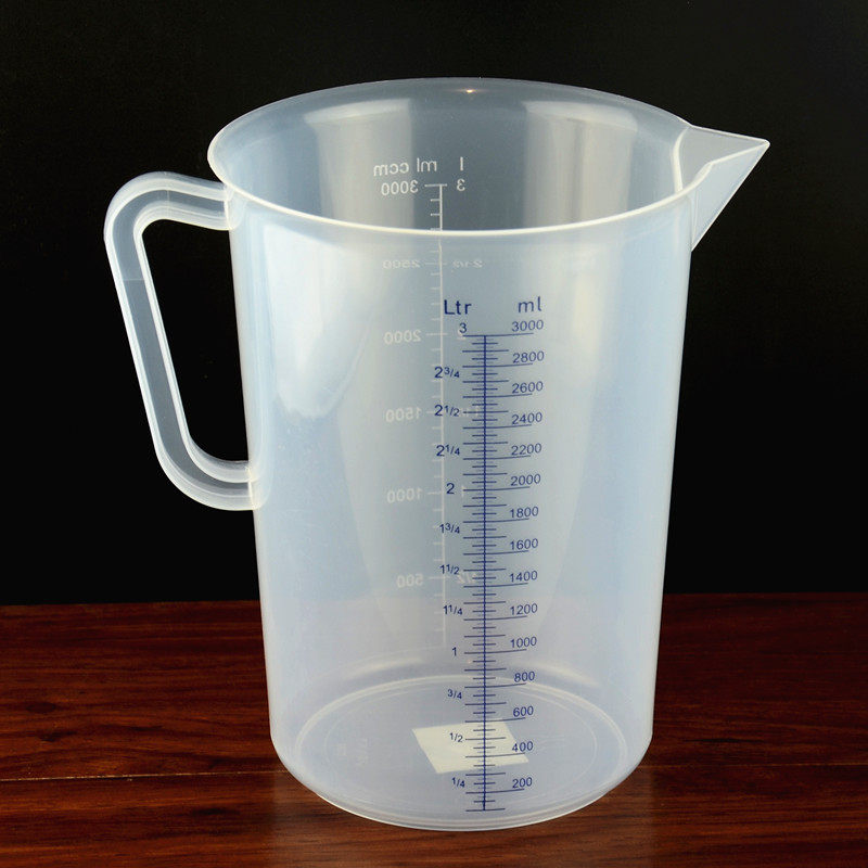 加厚大容量pp塑料量杯透明3000ml 5000ml双刻度线更精准