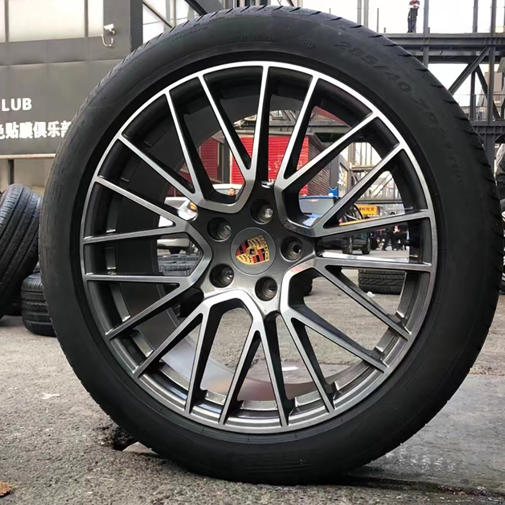 保时捷适用新款卡宴cayenne21原厂进口轮毂轮胎鸟巢轮毂