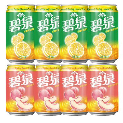 屈臣氏碧泉柠檬混合水蜜桃330ml罐装整箱港式果味茶饮料