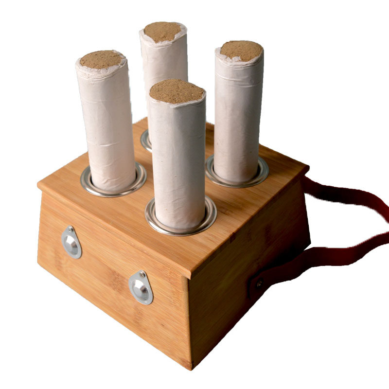 竹制四孔艾灸盒1.8 3 4cm粗艾条雷火灸盒 腰腹背薰艾箱家用温灸器