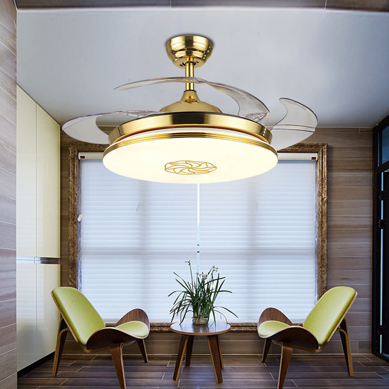 吊扇餐厅隐形现代简约时尚电扇变频卧室吊灯奥宏吊扇