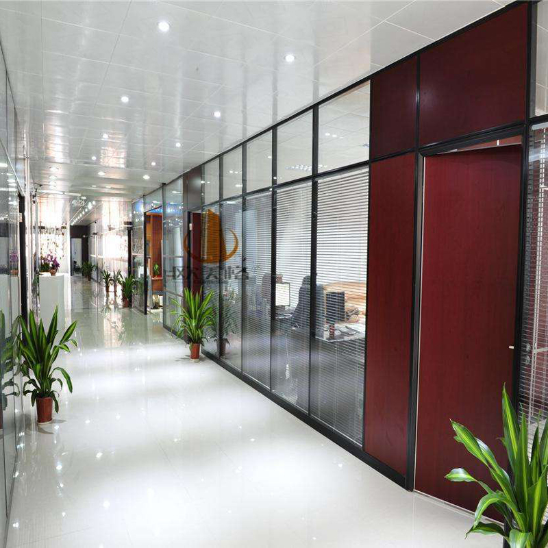 隔断无锡办公室玻璃铝合金百叶窗磨砂钢化玻璃屏风隔音高隔断