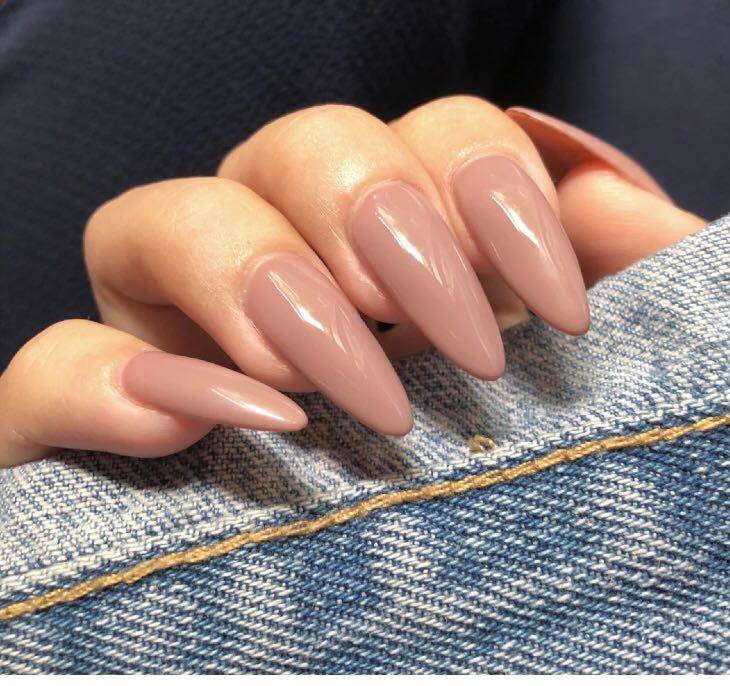 欧美尖圆光疗成品甲片kylie卡戴肉色杏色可穿美甲工具