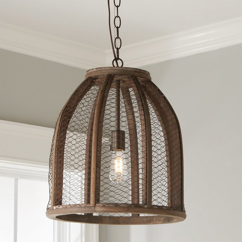 法式乡村吊灯复古做旧粗犷铁网吊坠咖啡厅西餐厅茶楼装饰灯饰