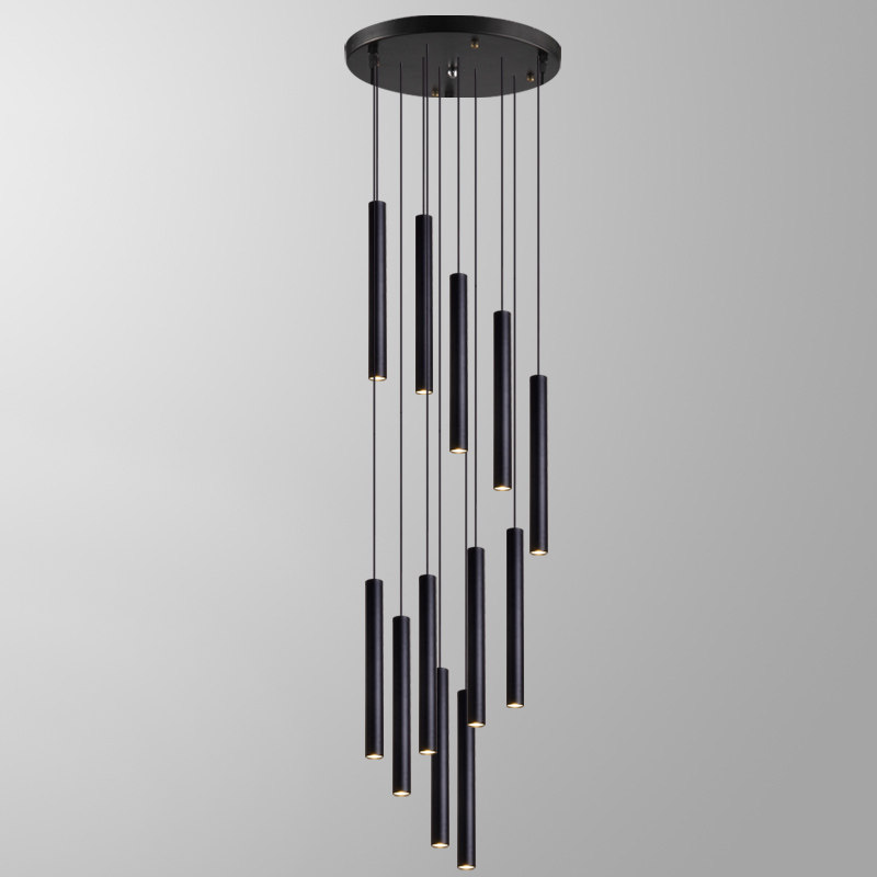 吊灯圆柱形led餐厅吊线下吊长筒圆管前台吧台餐厅吊灯