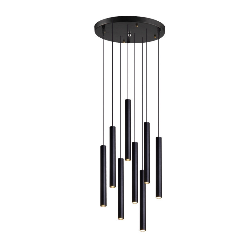 吊灯圆柱形led餐厅吊线下吊长筒圆管前台吧台餐厅吊灯