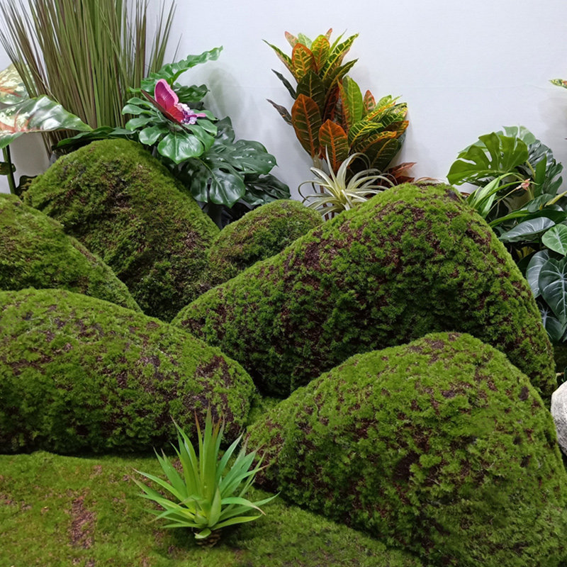 青苔创意道具景点人造橱窗石头景观石青苔苔藓造景