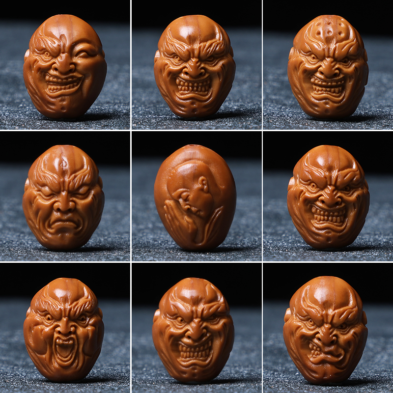 橄榄核手串八大恶僧老油核大籽核罗汉胡核雕佛珠佛珠