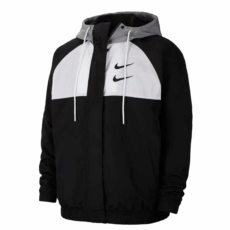 nike耐克外套男2021春季新款双勾运动服连帽上衣薄款夹克cj4889