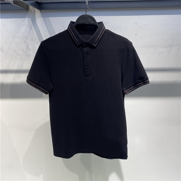鸟家男装2022夏商务潮牌修身POLO衫时尚条纹翻领港风T恤B1DBA3E47