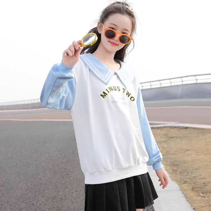 中学生春装女外套宽松卫衣少女13岁大童2022春季卫衣