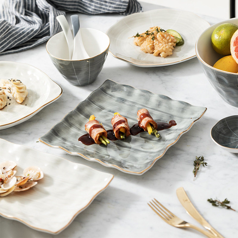 桑墨乔迁新款现代新现代餐具陶瓷高级碗碟轻奢碗