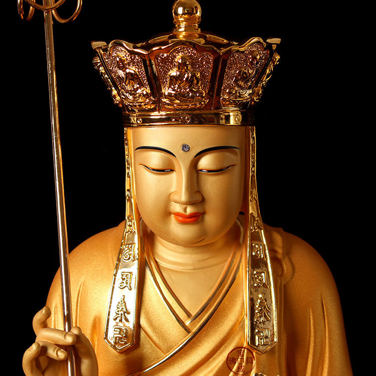 宝成工艺佛像铜雕三圣王娑婆地藏纯铜成佛金纯铜摆件