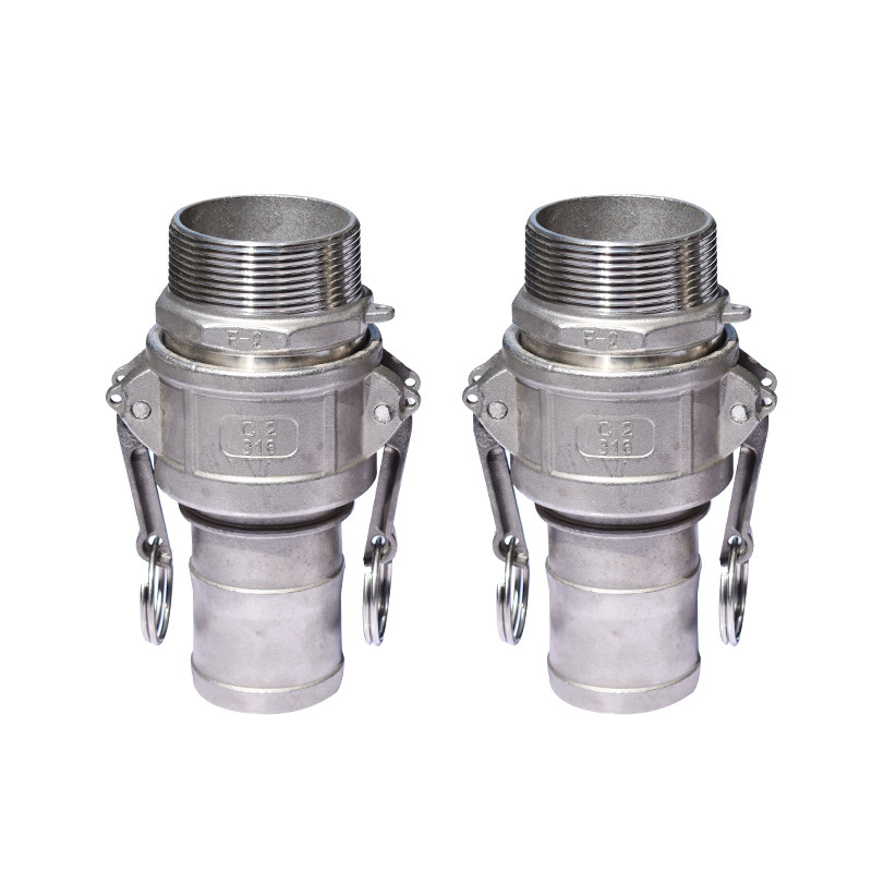 304不锈钢快速接头扳把卡扣式外丝插管钢丝软管油管/水管快速接头