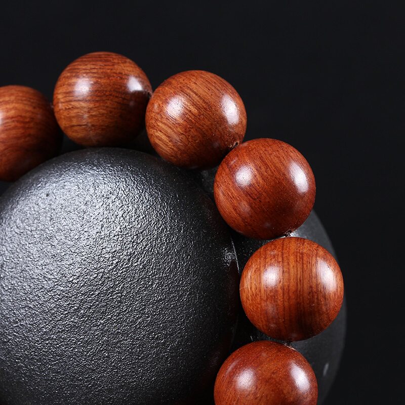 非洲花梨佛珠手串刺猬紫檀缅花手链寺庙结缘手链