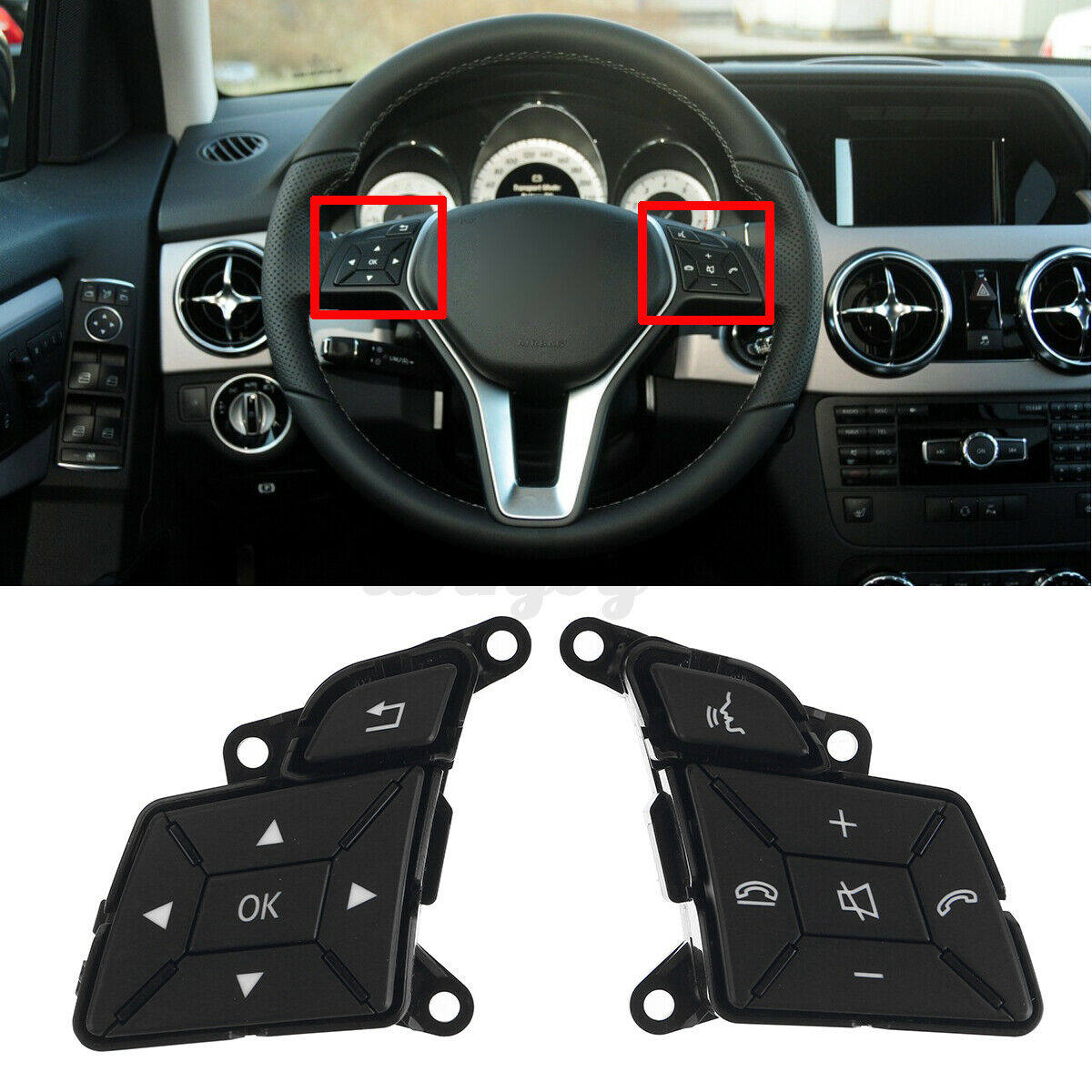 适用于奔驰glk300cls350b180多功能按钮c180c200e260方向盘按键方向盘