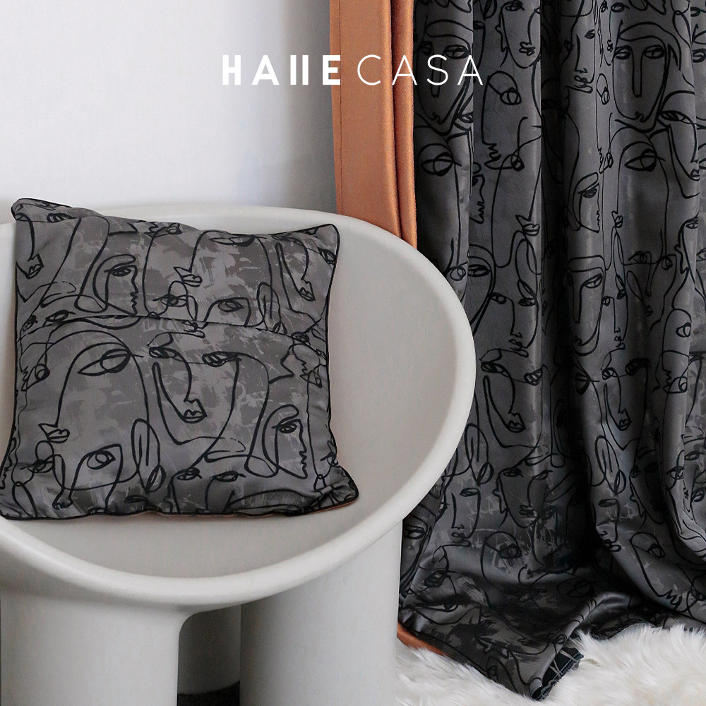 花野拼色成品布成品遮光花纹设计师人脸窗帘拼接成品窗帘