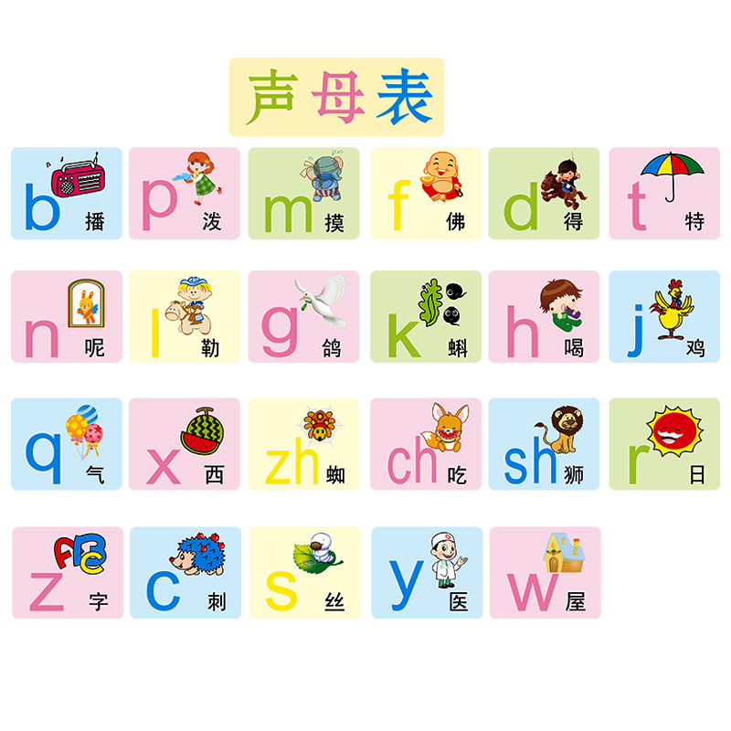 拼音宝宝启蒙早教音节儿童婴儿aoe拼音字母英文墙贴