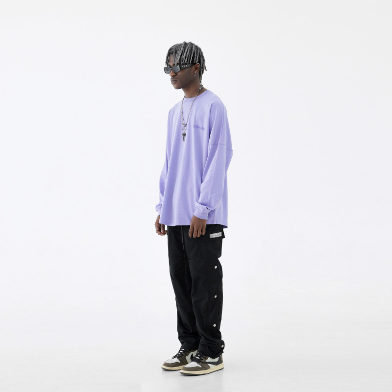 harshandcruel多色复古印花宽松分割裁片长袖recklessboyst恤