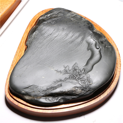 名师老坑精品/听泉/四大名坑天然原石水波纹砚台歙砚籽料高档端砚