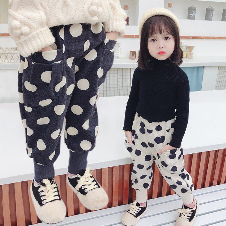 宝宝裤子春秋外穿13岁儿童哈伦洋气小孩呢子裤子