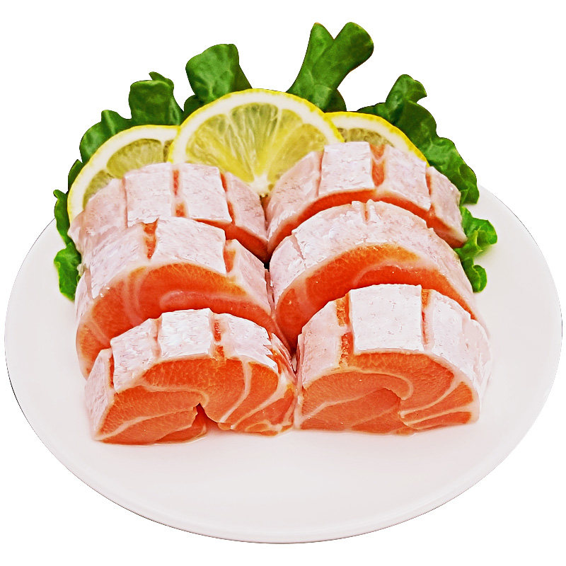 三文鱼鱼腩新鲜大脂250g冰鲜生鱼片现切日拼盘海鲜三文鱼
