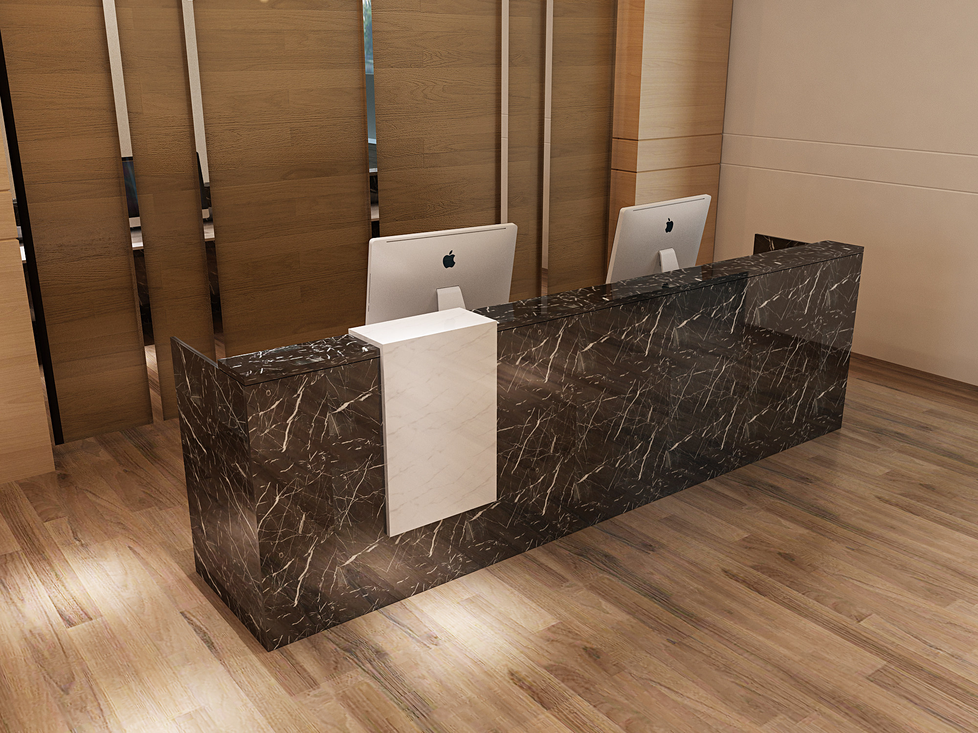 新款前台接待咨询台吧台柜仿大理石公司前台办公桌简约收银台