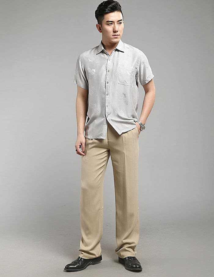 真丝杭州丝绸男裤春夏重磅男士休闲长裤天然休闲裤