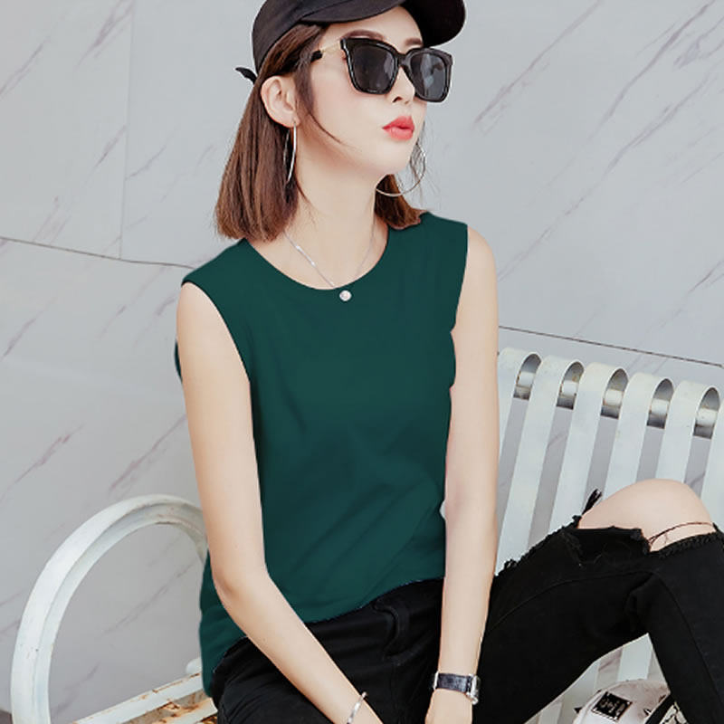 白色吊带背心夏装新款个性韩版体恤衫内搭纯棉t恤