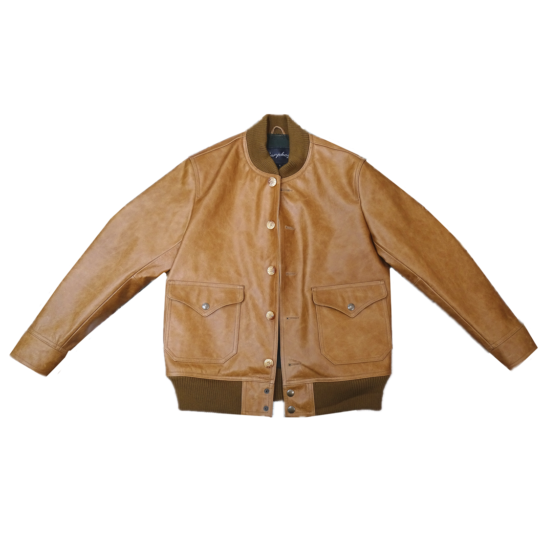 a1皮夹克真皮皮衣男日版短款外套套头蜡染烟草皮衣