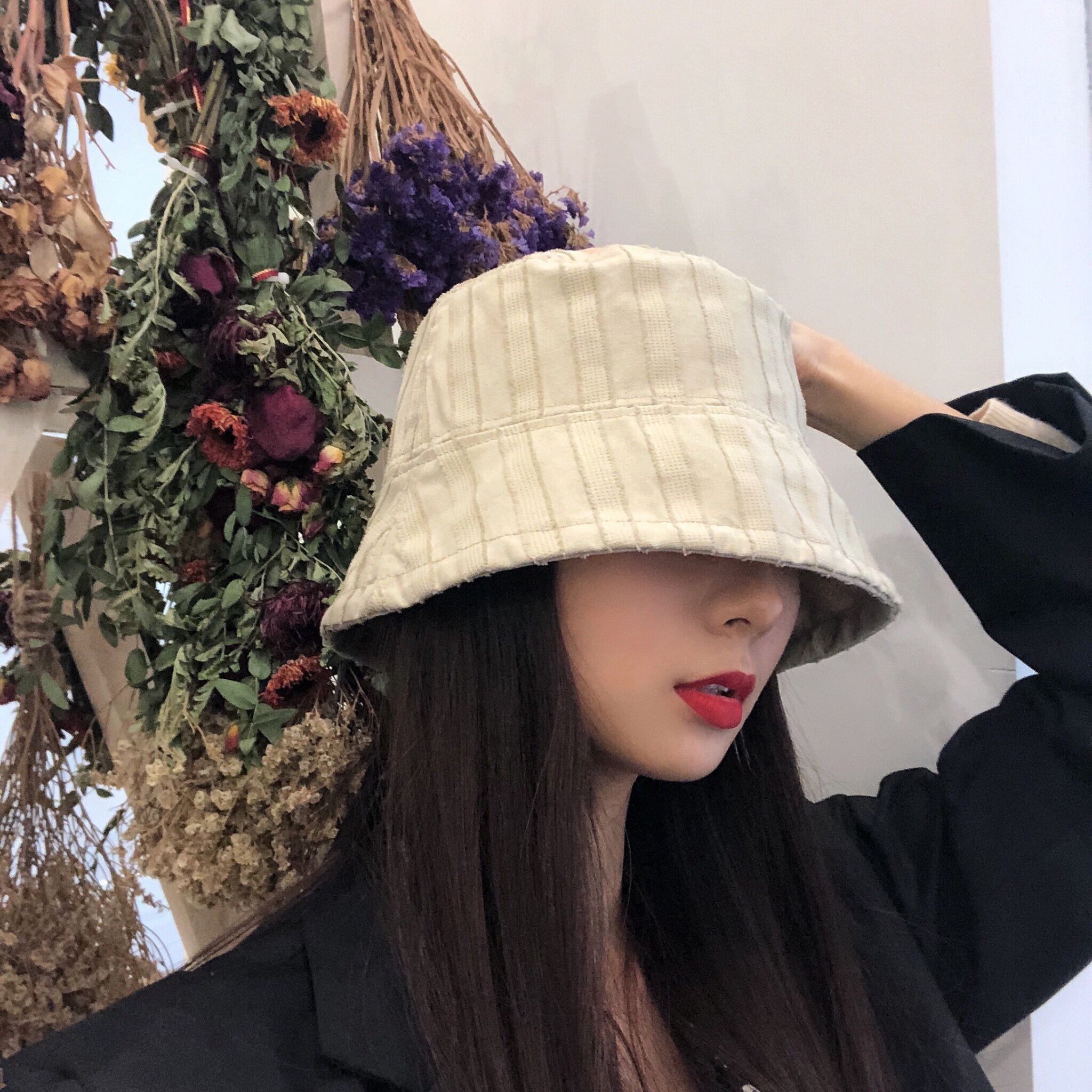大脸适合圆脸水桶显瘦子女大头帽子渔夫百搭帽子