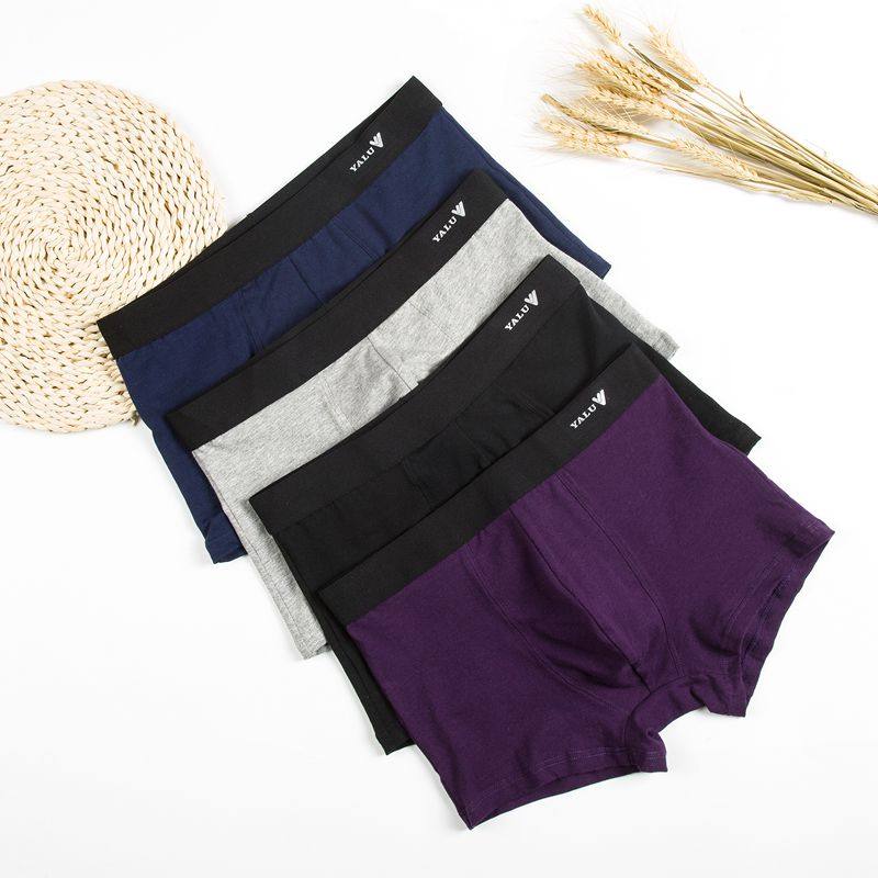 雅鹿男士内裤平角角中四角全棉底裤凸短裤头裤衩内裤