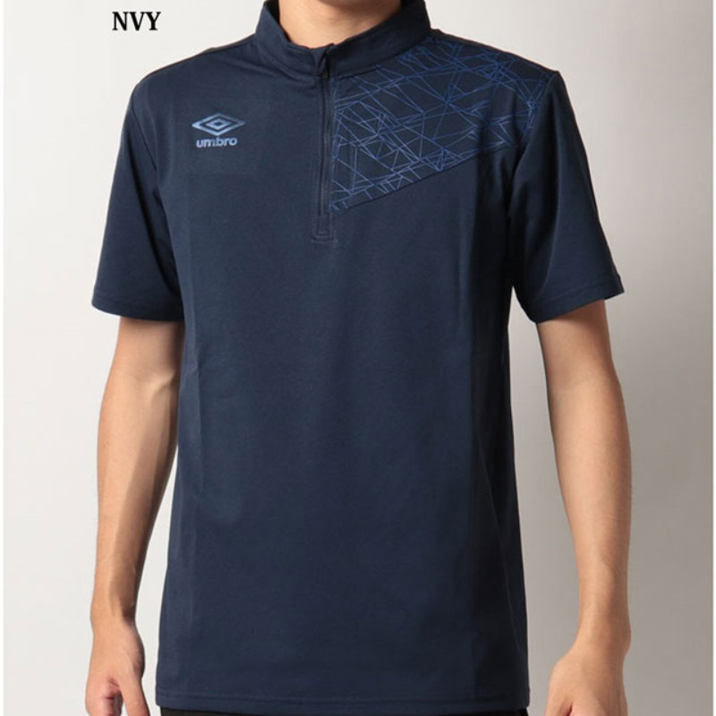 日本umbro茵宝足球训练服上衣男半拉链运动短袖t恤吸汗速干运动服