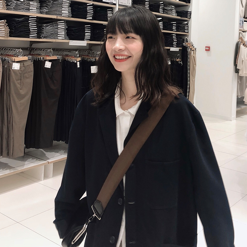 krismerryland春秋宽松西服上衣长袖气质设计感高级感西装外套女