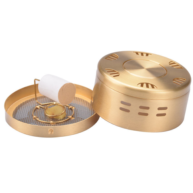 艾灸盒子随身家用熏蒸仪器器具铜罐全身艾炙盒按摩温熏调理器