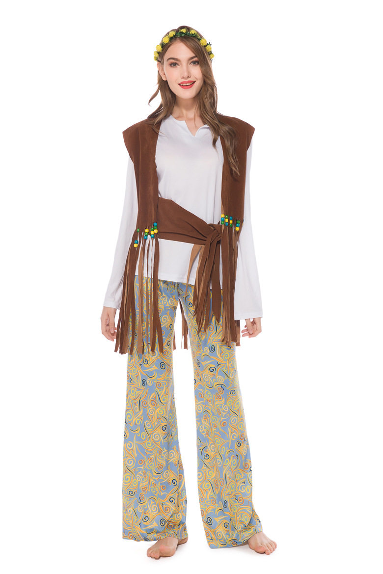 2019年万圣节服装70年代嬉皮士hippie复古演出服夜店酒吧派对舞台