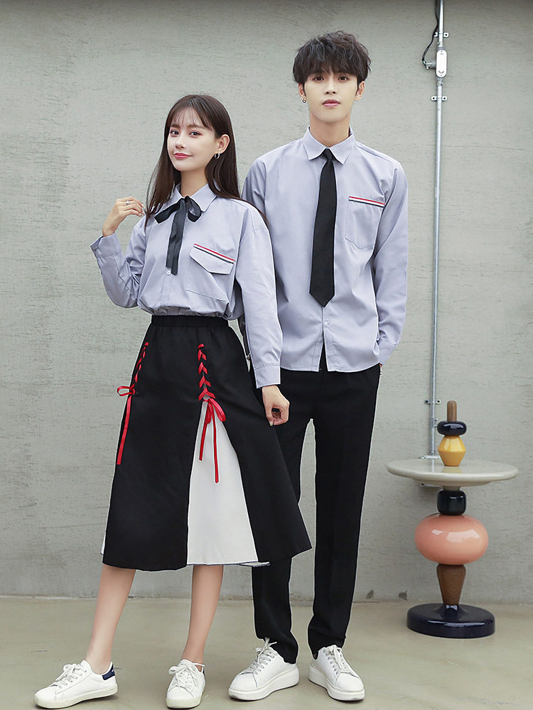 英伦宽松校服初中高中大学生长裙韩国毕业季班服学生校服