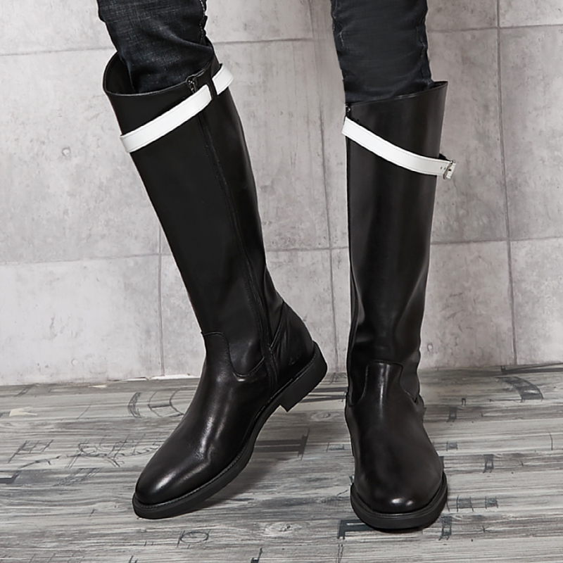 男士马靴长筒超长靴子皮靴漆皮皮鞋时装靴高时装靴
