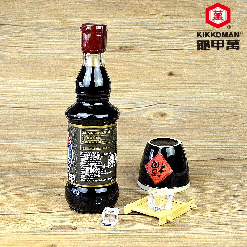 日式万字酱油龟甲万 纯酿造酱油500ml瓶装烹调蘸料寿司生抽老抽