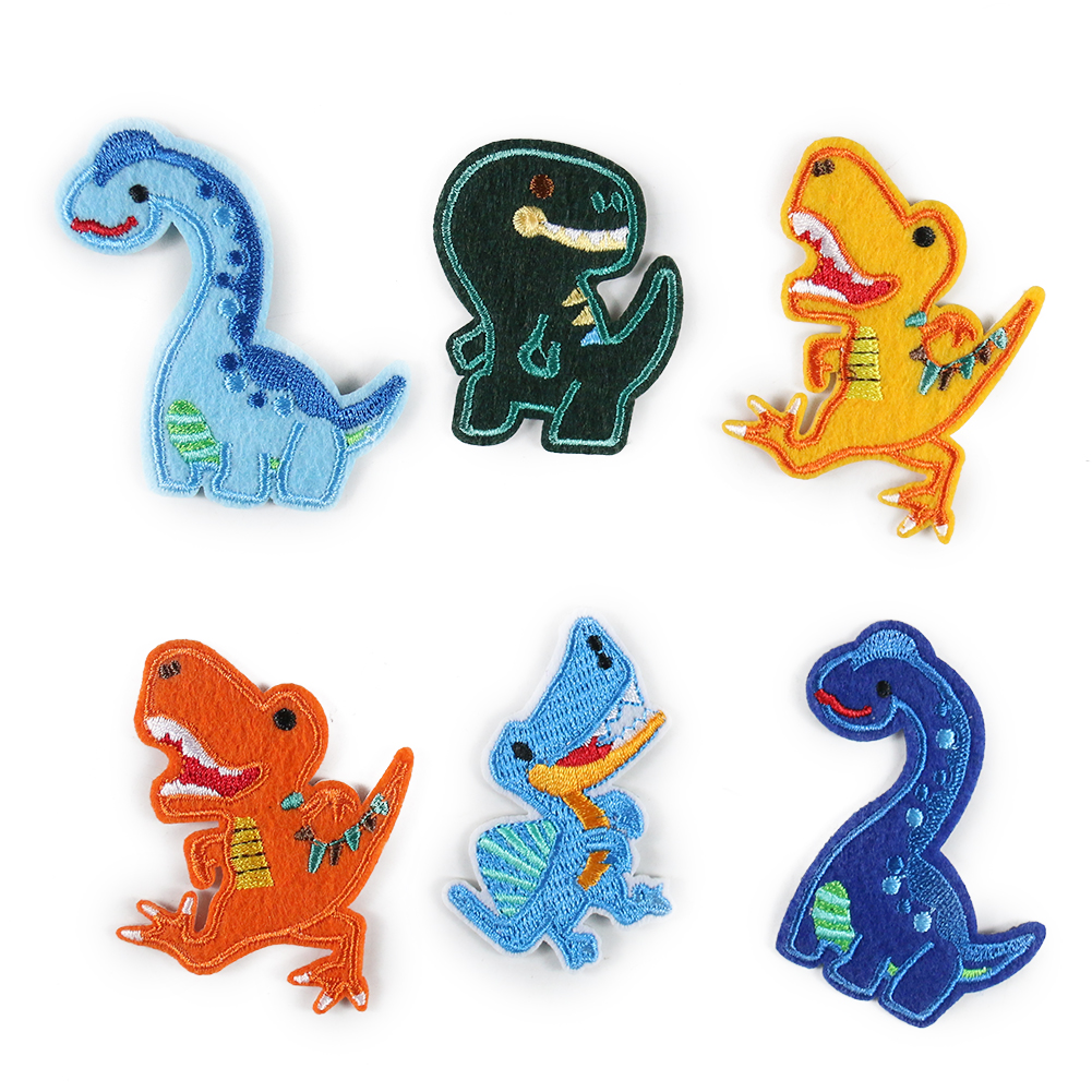 侏罗纪恐龙卡通刺绣布贴衣服裤子破洞小号补丁布贴