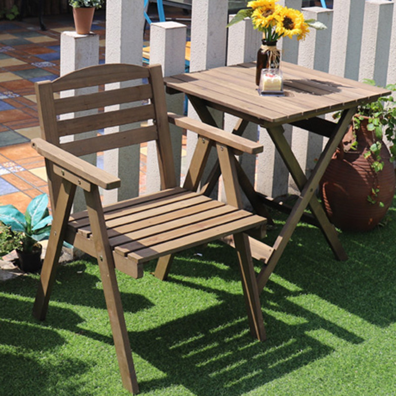 2人野餐折叠小桌餐桌桌椅实木休闲椅背椅户外折叠桌