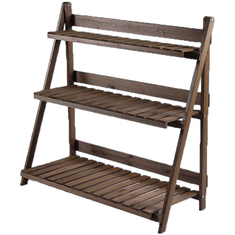 花架子户外防腐木幼儿园自然角置物架折叠室外轻奢阳台美式落地式