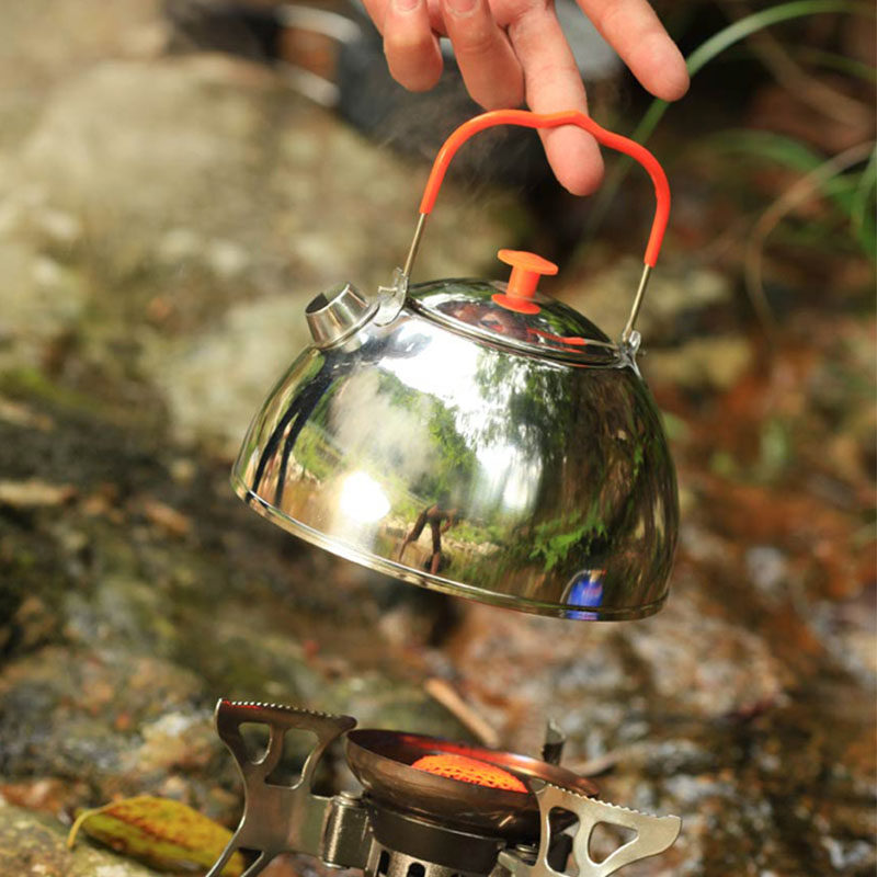 兄弟不锈钢烧水壶户外露营野炊便携咖啡壶开水水壶户外烧水壶