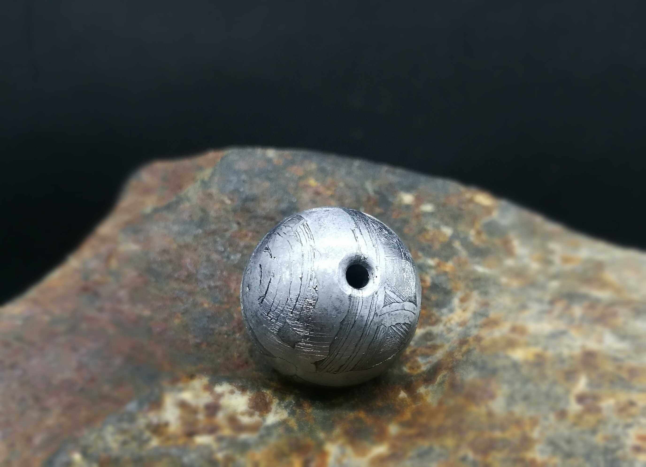 俄罗斯随城陨铁珠子保真天然seymchan陨石佛珠天外来客其他diy饰品