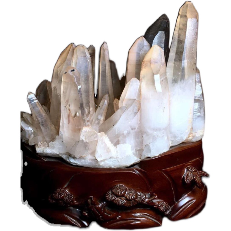 天然原矿水晶能量原石摆件招财消磁防辐射办公摆件