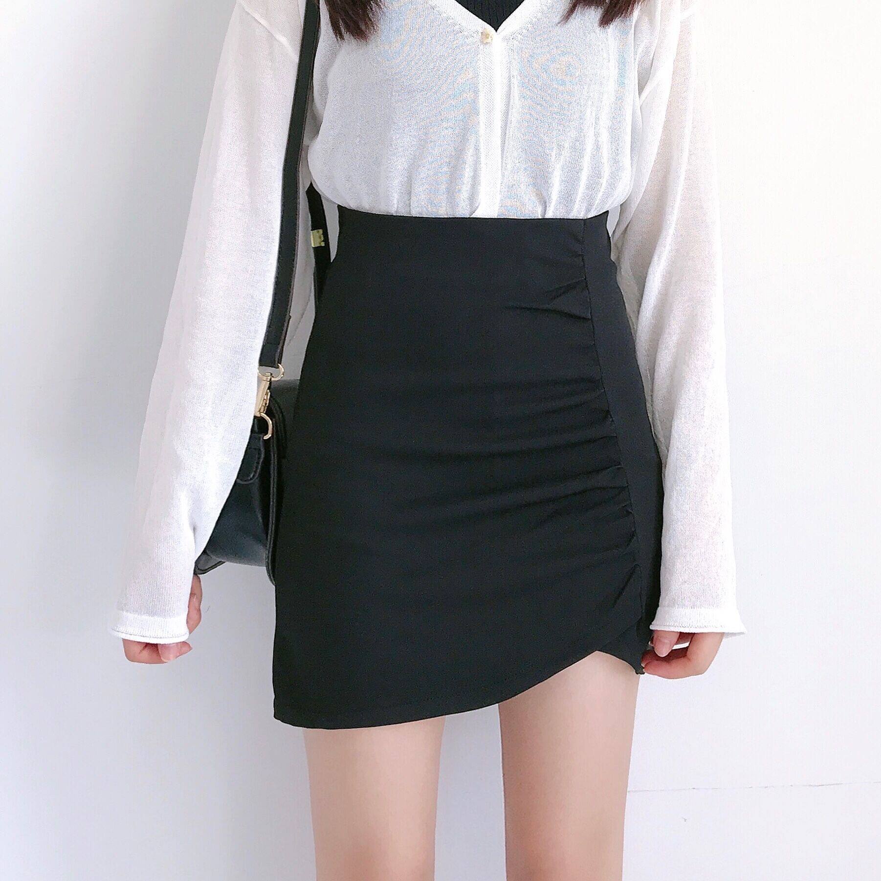 矮小xs半身包臀短裙不规则小个子高腰穿搭女显高半身裙